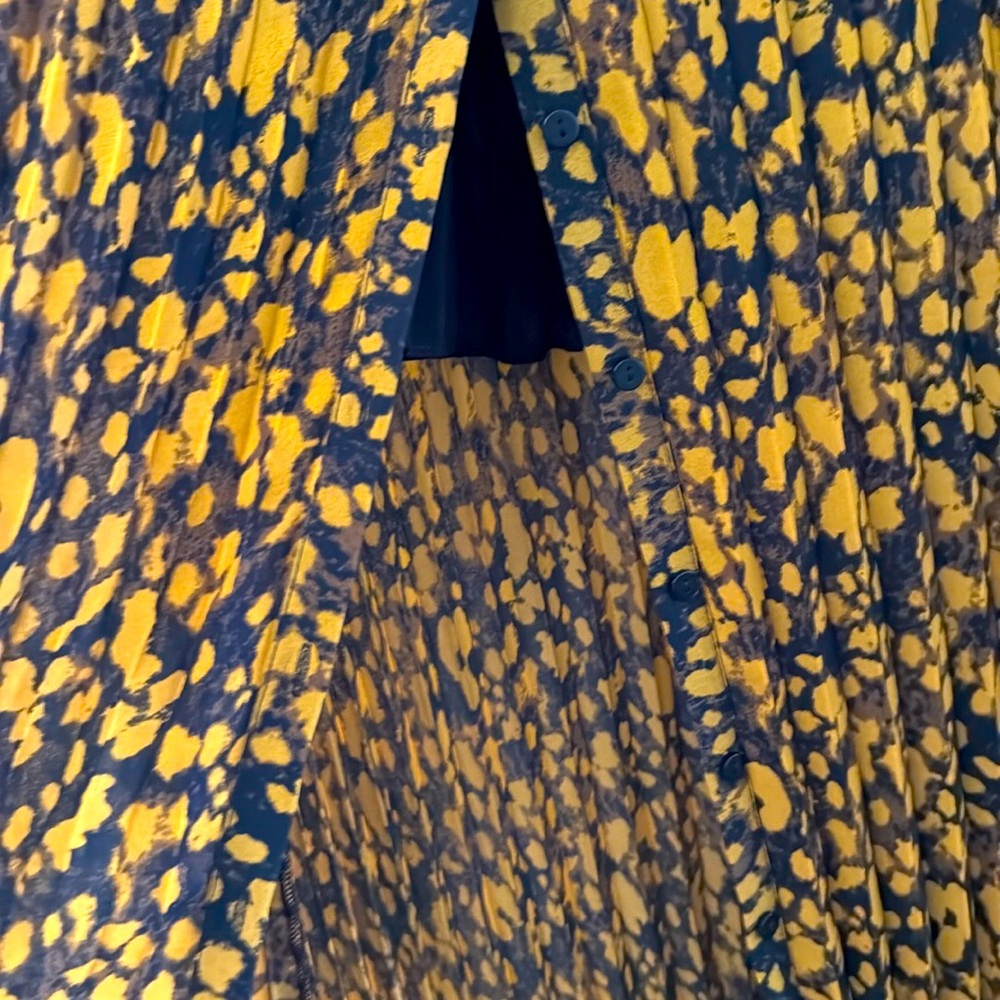 Mustard and black patterned  maxi dress